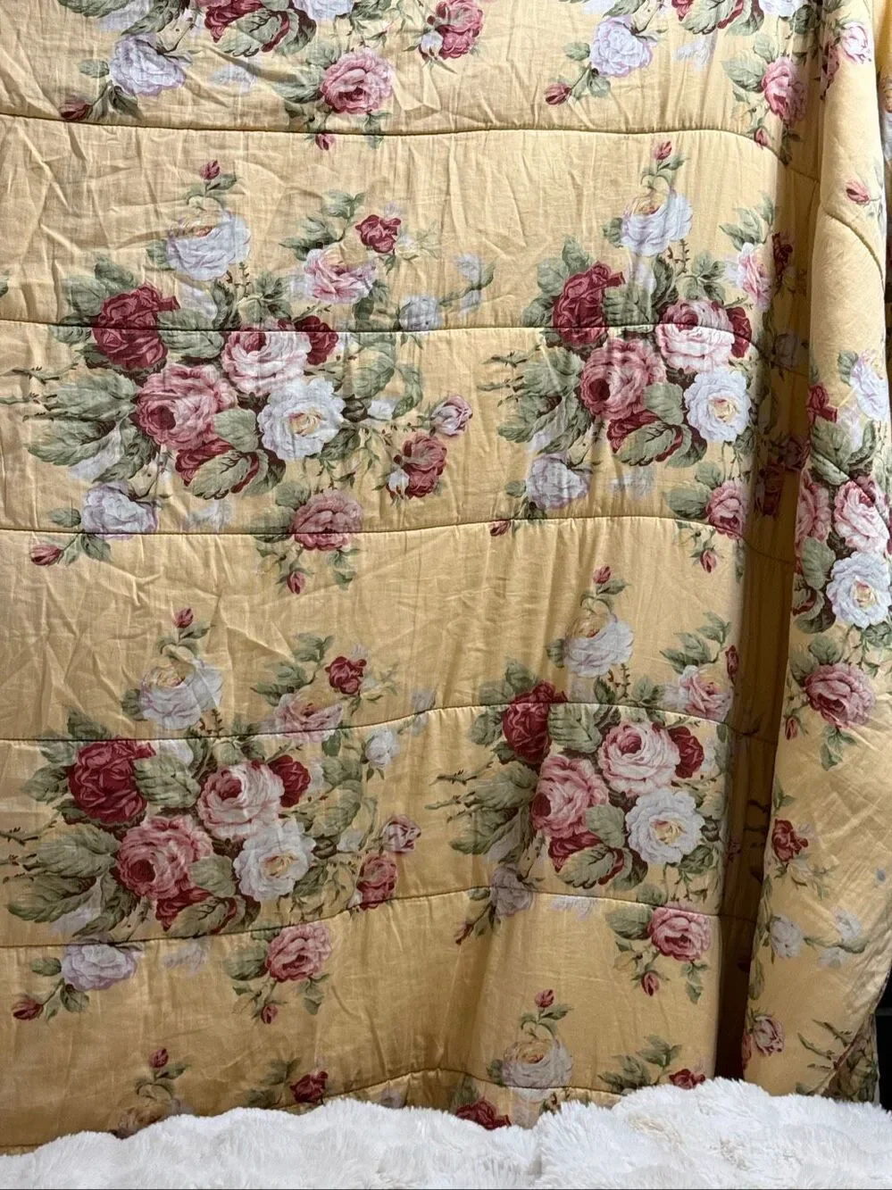 Ralph Lauren Full/Queen Size Comforter Sophie Brooke Yellow Floral Retired